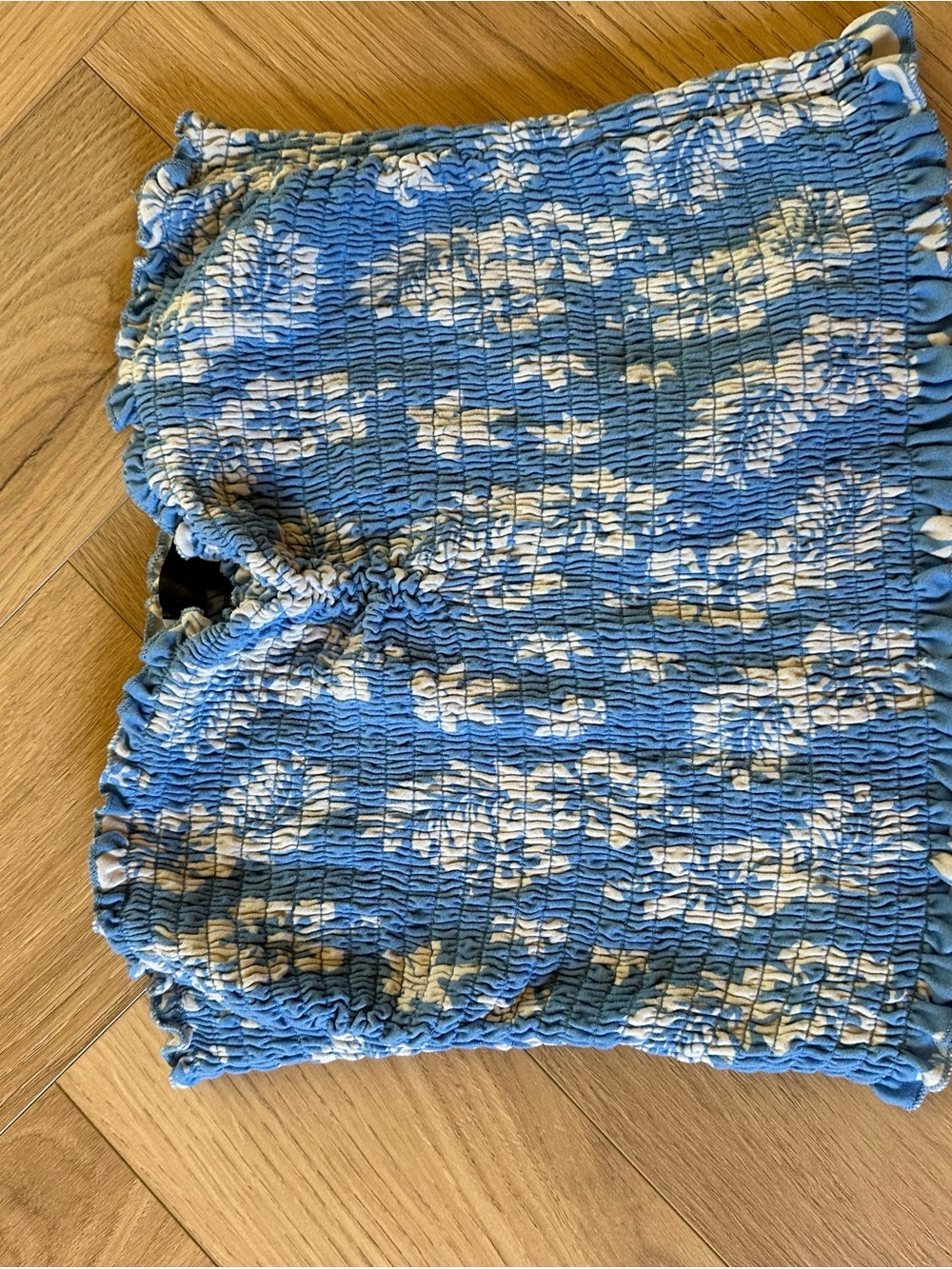 Blue and White Smocked Men’s Shirt - Casual Summer Top